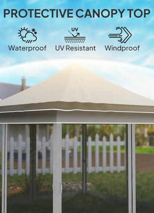 12 x 12 ft. Canopy Tent with Mesh Netting, UPF50+ Pop Up Tent with Carry Bag for Garden, Patio, Light Gray