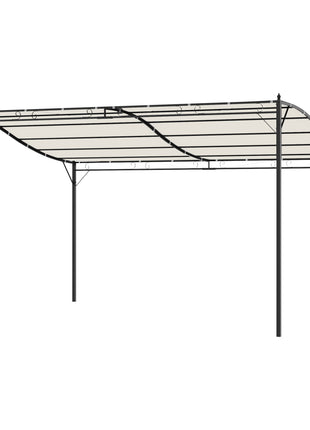 10' x 13' Outdoor Pergola Gazebo, Steel Patio Canopy with Weather-Resistant Fabric and Drainage Holes, Cream White
