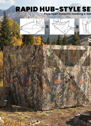 Camping Hunting Blind, 3-Panel Blind See Through for Hunting Camping 176" x 58.3" Camouflage
