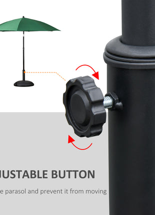 20" 55 lbs Round Cement Umbrella Base Stand Market Parasol Holder with Tightening Knob & Easy Setup, for Φ1.3", Φ1.5", Φ1.9" Pole, for Lawn, Deck, Backyard, Garden, Black