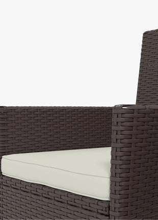 2 PCS Rattan Wicker Dining Chairs with Cushions and Anti-Slip Foot, Patio Stackable Chairs Set for Backyard, Garden, Lawn, Dark Coffee