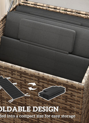 Foldable Chaise Lounge Cushion Set of 2, Outdoor Lounge Chair Cushion Set, UPF50+ 230gsm Olefin, 80" x 26" Black