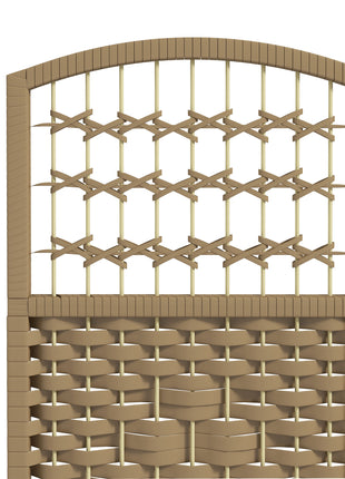 6 Panel Folding Room Divider Portable Privacy Screen Wave Fiber Room Partition for Home Office Natural