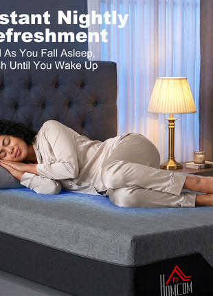 Queen Mattress, 12 Inch Memory Foam Mattress for Pressure Relief, Graphene Gel Cooling Copper Bed in a Box, Made in USA