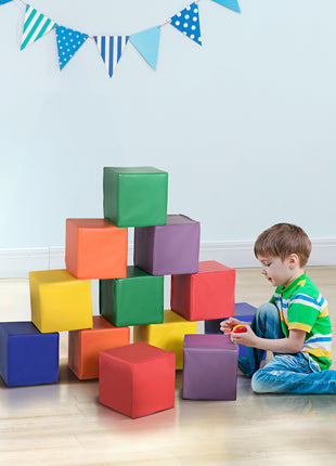 12 Piece Soft Play Blocks Soft Foam Toy for Toddler, Multi-Color