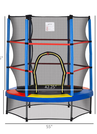 Φ5FT Kids Trampoline with Enclosure Net for Age 3 to 6 Years, Mixed Color