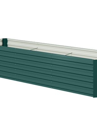 8x2x2ft Galvanized Raised Garden Bed Kit with Safety Edging for Flowers, Herbs and Vegetables, Green