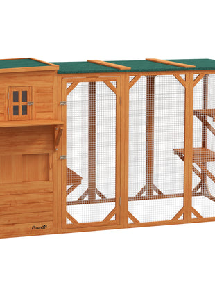 Large Outdoor Cat House for 3 Kitties, Multi-Level Design with Big Hiding Areas 2 Stories & Multiple Platforms Cat Condo