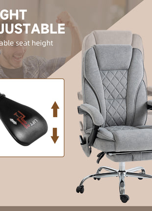 Massage Office Chair, Heated Reclining Computer Chair with Adjustable Height and Footrest