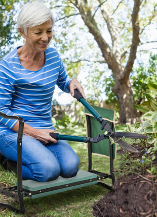 Garden Kneeler Seat Stool Bench Kneeling Pad and 1 Large Side Tool Pouch & Easy Folding Design for Transport & Storage
