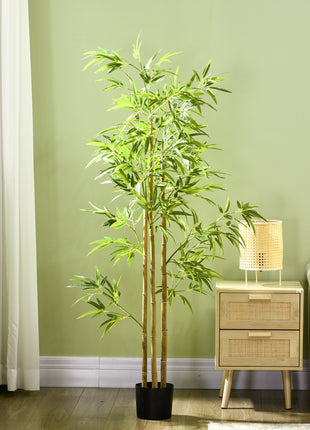 6ft Artificial Tree, Indoor Fake Bamboo with Pot, for Home Office Living Room Decor