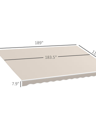 16'x10' Electric Retractable Awning Sunshade Shelter with Remote Controller & Crank Handle for Deck Balcony Yard, Cream