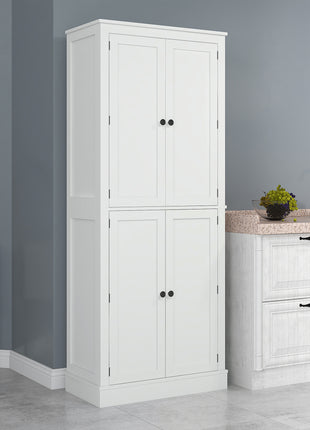 72" Kitchen Pantry Storage Cabinet, Modern Tall Kitchen Cabinet with 5-tier Storage Shelving, 8 Spice Racks, Drawer