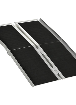 4' Skidproof Portable Wheelchair Ramp for Home, Steps, Doorways, Carpeted Foldable Handicap Ramp, Threshold Ramp