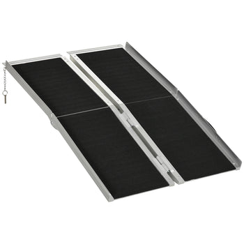 4' Skidproof Portable Wheelchair Ramp for Home, Steps, Doorways, Carpeted Foldable Handicap Ramp, Threshold Ramp