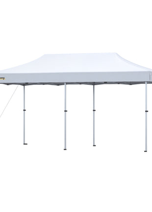 10'x20' Aluminum Pop Up Canopy Tent, Upgraded Thicker Tube Instant Party Tent with Wheeled Bag, 2-Level Adjustable, XL Large Ground Stakes for Events Patio Backyard