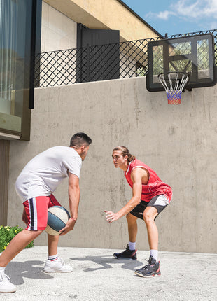 Wall Mounted Basketball Hoop, Basketball Goal Combo Kit with 43" Reinforced Shatter Resistant Backboard and All Weather Net for Indoor or Outdoor Use