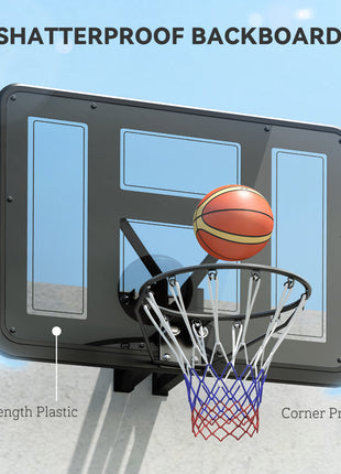 Wall Mounted Basketball Hoop, Basketball Goal Combo Kit with 43" Reinforced Shatter Resistant Backboard and All Weather Net for Indoor or Outdoor Use