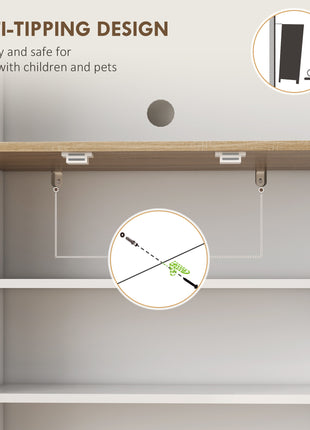 66.5" Tall Kitchen Pantry Cabinet, Kitchen Hutch, Microwave Cabinet with Adjustable Shelves for Dining Room, White