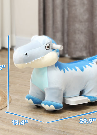 6V Kids Electric Ride on Animal Tyrannosaurus with Music Forward for Aged 18-36 Months, Blue