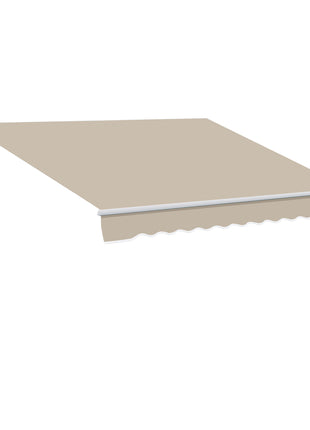 13' x 8' Retractable Awning, Patio Awnings, Sunshade Shelter w/ Manual Crank Handle, UV & Water-Resistant Fabric and Aluminum Frame for Deck, Balcony, Yard, Beige