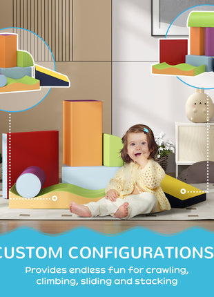 7 Piece Climb and Crawl Activity Play Set Soft for Toddler, Contemporary