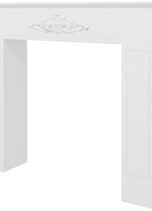 Freestanding Fireplace Surround, Modern Fireplace Mantel with Leg for Electric Fireplaces, 44.7" W x 40" H, White