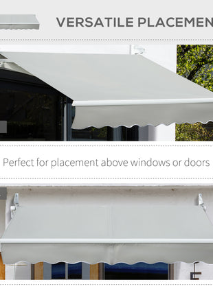 8' x 7' Retractable Sunshade Awning for the Patio with Easy Crank Design & Hardware Included, Gray