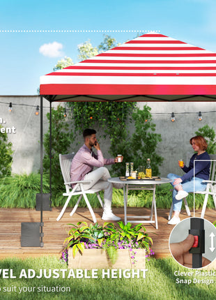 10 x 10 ft Pop Up Canopy Tent with One Push Setup, Outdoor Portable Instant Canopy Shelter w/ Roller Bag, American Flag