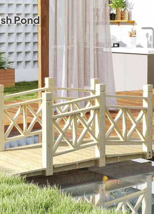 5 ft. Wooden Garden Bridge Footbridge for Backyard Ponds, Creeks, Streams, Nature Wood