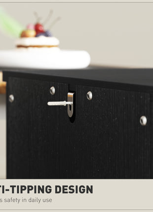 Vertical File Cabinet with 3 Drawers, Rustic Farmhouse Office Storage Cabinet for A4, Letter Size, Distressed Black