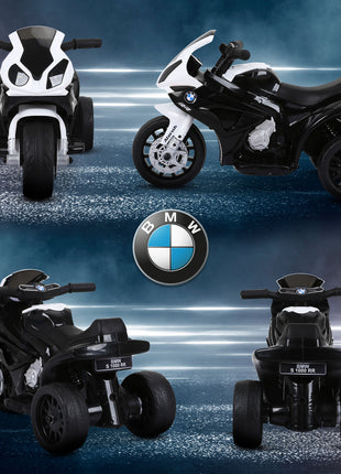 6V 3 Wheeled Electric Motorcycle, Kids Motorcycle Licensed BMW with Headlight, Music, Black