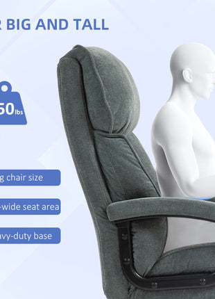 Big and Tall Executive Office Chair, Up to 450 lbs. Heavy Duty Desk Chair, Computer Chair for Heavy People, Gray