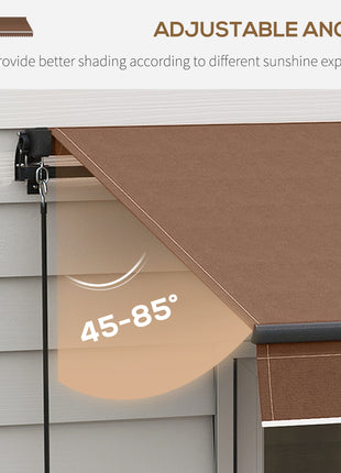 16' x 10' Retractable Awning, 280gsm UV Resistant Sunshade Shelter for Deck, Balcony, Yard, Brown