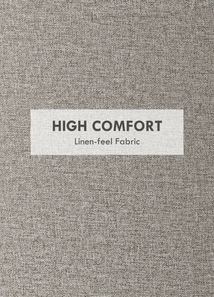 Round Storage Ottoman Coffee Table with Flip Top Tray, Linen Fabric Upholstered Footstool with Hidden Compartment