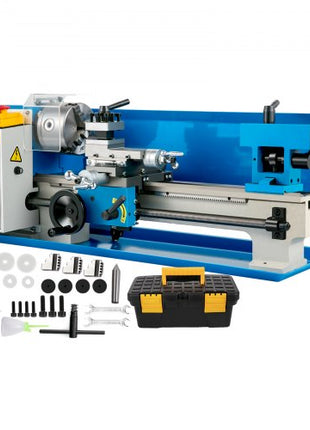 Compact Metal Lathe 7" x 14", Adjustable Speed 0-2500 RPM, Equipped with 4" 3-jaw Chuck, Ideal for Metalworking, Benchtop Design for Metal Turning Projects