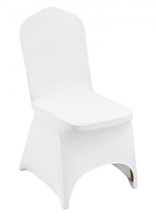 Stretch Spandex Folding Chair Covers, Universal Fitted Arched Front Cover, Removable Washable Protective Slipcovers, for Wedding, Holiday, Banquet, Party, Celebration, Dining (100PCS White)