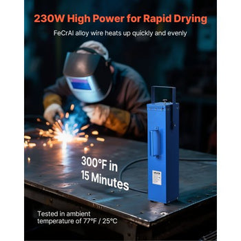 Portable Welding Rod Oven, 10LBS Capacity Electrodes Drying Oven 230W 120V, 300? Fast Heating Welding Rods Dryer for 18-inch Stick Electrodes - with Easy-to-Carry Handle & Safety Locking Latch