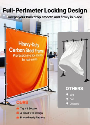 10 x 8 Ft Backdrop Banner Stand Adjustable Height and Width Newest Step and Repeat for Trade Show Wall Exhibitor Photo Booth Background