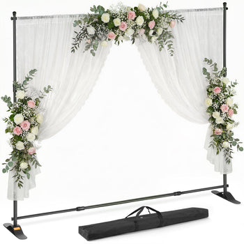 10 x 8 Ft Backdrop Banner Stand Adjustable Height and Width Newest Step and Repeat for Trade Show Wall Exhibitor Photo Booth Background