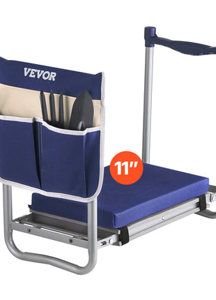Garden Kneeler and Seat, 11 in Wide Thick Kneeling Pad, Heavy Duty Garden Kneeling Stool, Folding Garden Seat with 1 Tool Bag, Relieve Knee & Back Pain, Non-Slip Garden Bench for Grandparents