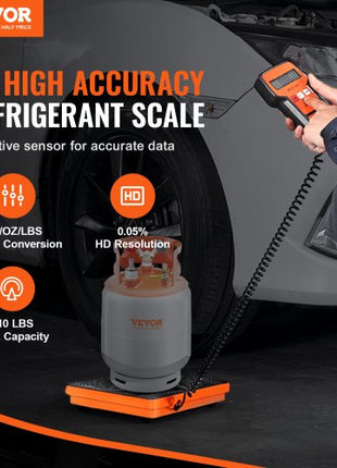 Refrigerant Scale 110 LBS HAVC Charging Recovery Freon Scale, with Wired Remote Control, 2g High Precision Electronic Digital Recovery Weight Scale with Case and Dry Battery