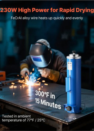 Portable Welding Rod Oven, 10LBS Capacity Electrodes Drying Oven 230W 120V, 86? to 302? Adjustable Welding Rods Dryer for 18-inch Stick Electrodes - with Easy-to-Carry Side Handle