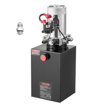 13 Quart Hydraulic Power Unit, Single Acting Dump Trailer Pump, 3200 PSI Max Relief Pressure & 0.91 GPM Flow Rate, DC 12V Hydraulic Pump with Metal Reservoir for Dump Trailer Car Lifting