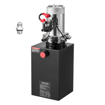 10 Quart Hydraulic Power Unit, Single Acting Dump Trailer Pump, 3200 PSI Max Relief Pressure & 0.91 GPM Flow Rate, DC 12V Hydraulic Pump with Metal Reservoir for Dump Trailer Car Lifting
