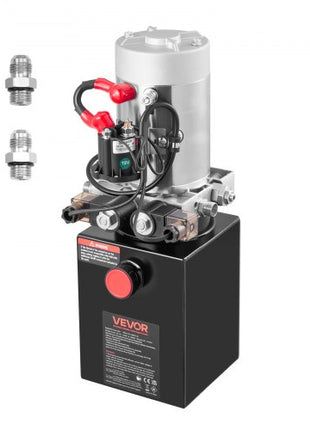4 Quart Hydraulic Power Unit, Double Acting Dump Trailer Pump, 3200 PSI Max Relief Pressure & 0.91 GPM Flow Rate, DC 12V Hydraulic Pump with Metal Reservoir for Dump Trailer Car Lifting, Black