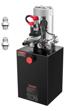 12 Quart Hydraulic Power Unit, Double Acting Dump Trailer Pump, 3200 PSI Max Relief Pressure & 0.91 GPM Flow Rate, DC 12V Hydraulic Pump with Metal Reservoir for Dump Trailer Car Lifting