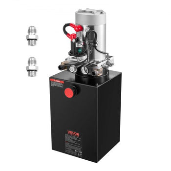 12 Quart Hydraulic Power Unit, Double Acting Dump Trailer Pump, 3200 PSI Max Relief Pressure & 0.91 GPM Flow Rate, DC 12V Hydraulic Pump with Metal Reservoir for Dump Trailer Car Lifting