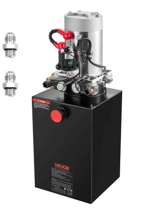 12 Quart Hydraulic Power Unit, Double Acting Dump Trailer Pump, 3200 PSI Max Relief Pressure & 0.91 GPM Flow Rate, DC 12V Hydraulic Pump with Metal Reservoir for Dump Trailer Car Lifting