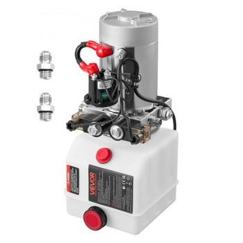 3 Quart Hydraulic Power Unit, Double Acting Dump Trailer Pump, 3200 PSI Max Relief Pressure & 0.91 GPM Flow Rate, DC 12V Hydraulic Pump with Metal Reservoir for Dump Trailer Car Lifting